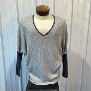 Gray V-Neck Sweater
